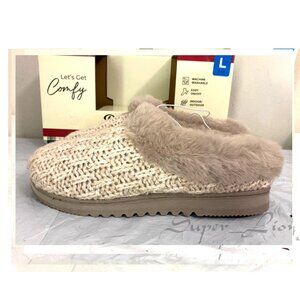 NEW Dearfoams Women's Comfy Memory Foam Knit Slippers